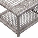 Shoe Bench Grey 80x40x30 cm Poly Rattan - Top-Down View