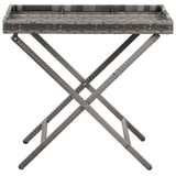 Folding Table Grey 80x45x75 cm Poly Rattan - Front View