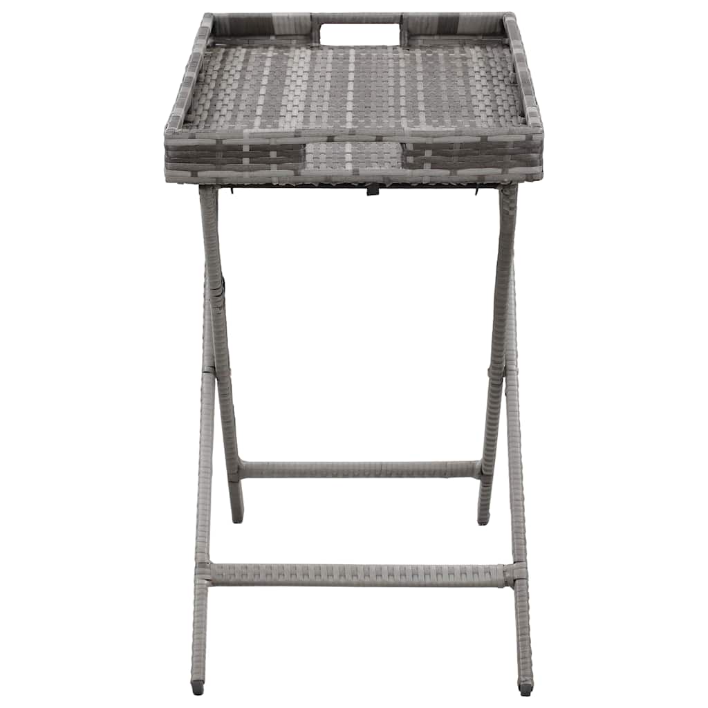 Folding Table Grey 80x45x75 cm Poly Rattan