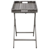 Folding Table Grey 80x45x75 cm Poly Rattan