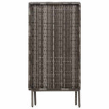 Folding Table Grey 80x45x75 cm Poly Rattan - Top-Down View