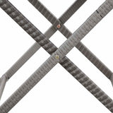 Folding Table Grey 80x45x75 cm Poly Rattan - Rear View