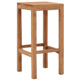Bar Stools 2 pcs Solid Teak Wood - Front View