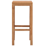 Bar Stools 2 pcs Solid Teak Wood - Side View