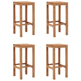 Bar Stools 4 pcs Solid Wood Teak