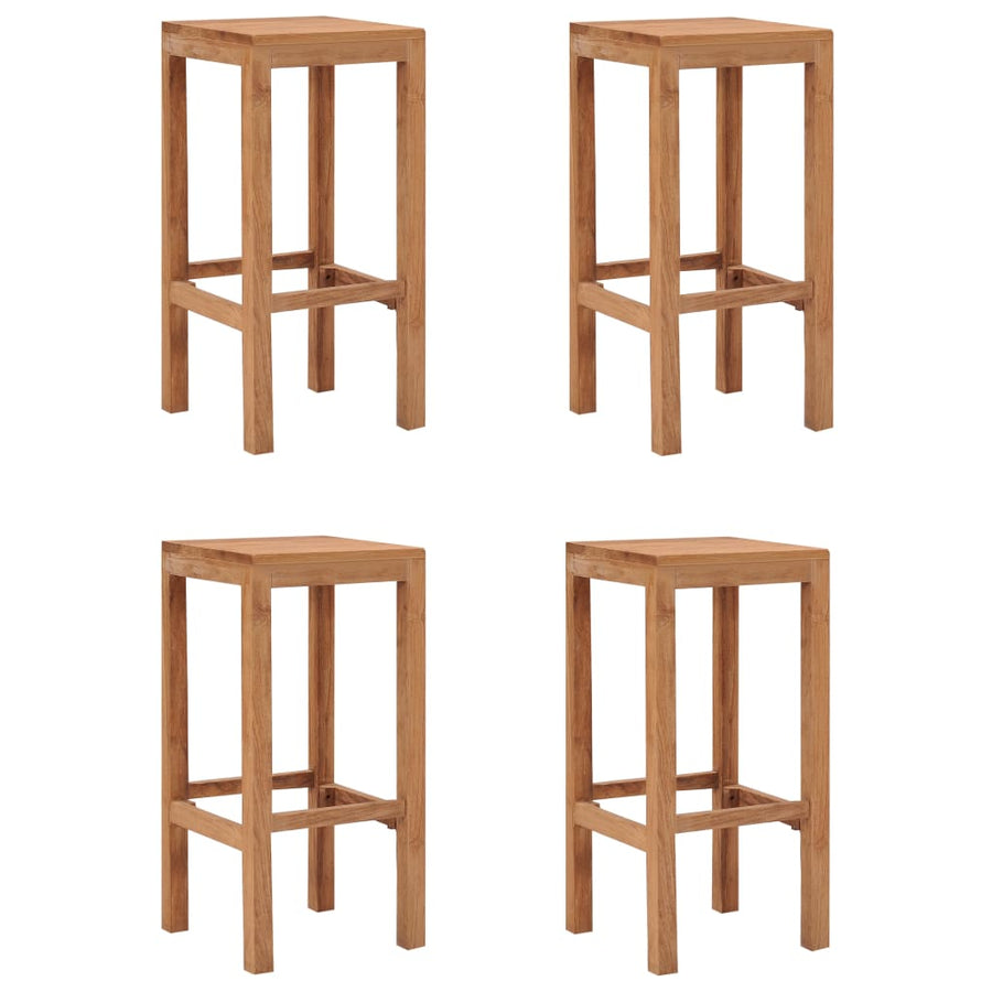 Bar Stools 4 pcs Solid Wood Teak