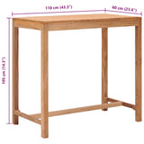 Garden Bar Table 110x60x105 cm Solid Teak Wood