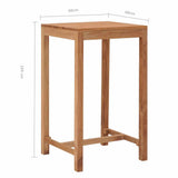 Garden Bar Table 60x60x105 cm Solid Teak Wood - Rear View