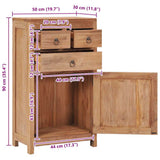 Sideboard 50x30x90 cm Solid Teak Wood - Low Angle