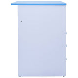 Children Drawing Study Desk Tiltable Blue and White - Rear View