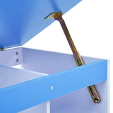 Children Drawing Study Desk Tiltable Blue and White - Low Angle