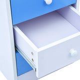 Children Drawing Study Desk Tiltable Blue and White - Extra Image