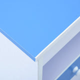 Children Drawing Study Desk Tiltable Blue and White - Extra Image