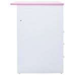 Children Drawing Study Desk Tiltable Pink and White