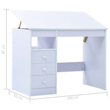 Children Drawing Study Desk Tiltable White