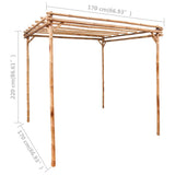 Pergola Bamboo 170x170x220 cm - Top-Down View