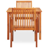 3 Piece Outdoor Dining Set with Cushions Solid Wood Acacia - Side View