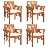 5 Piece Outdoor Dining Set with Cushions Solid Wood Acacia - Side View