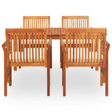 5 Piece Outdoor Dining Set with Cushions Solid Wood Acacia - Side View