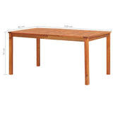 5 Piece Outdoor Dining Set with Cushions Solid Wood Acacia