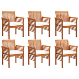 7 Piece Outdoor Dining Set with Cushions Solid Wood Acacia - Top-Down View