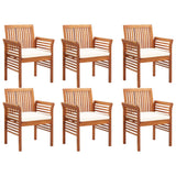 7 Piece Outdoor Dining Set with Cushions Solid Wood Acacia - Top-Down View