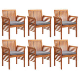 7 Piece Outdoor Dining Set with Cushions Solid Wood Acacia