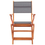 5 Piece Outdoor Dining Set Grey Solid Eucalyptus Wood
