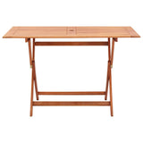5 Piece Outdoor Dining Set Black Solid Eucalyptus Wood - Top-Down View