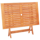5 Piece Outdoor Dining Set Black Solid Eucalyptus Wood - Rear View