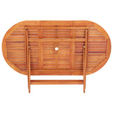 9 Piece Outdoor Dining Set Solid Eucalyptus Wood and Textilene - Rear View
