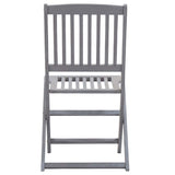 5 Piece Garden Dining Set Solid Wood Acacia Grey