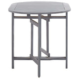 5 Piece Garden Dining Set Solid Wood Acacia Grey