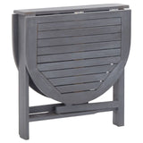 5 Piece Garden Dining Set Solid Wood Acacia Grey - Close-Up Angle