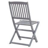 5 Piece Garden Dining Set Solid Wood Acacia Grey - Extra Image