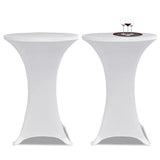 Standing Table Cover Ø60 cm White Stretch 4 pcs - Front View