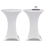 Standing Table Cover Ø70 cm White Stretch 4 pcs - Front View