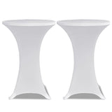 Standing Table Cover Ø70 cm White Stretch 4 pcs - Side View