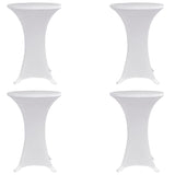 Standing Table Cover Ø80 cm White Stretch 4 pcs