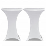 Standing Table Cover Ø80 cm White Stretch 4 pcs - Side View