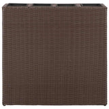 Garden Raised Bed with 4 Pots 2 pcs Poly Rattan Brown - Top-Down View