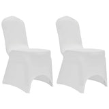 Chair Cover Stretch White 12 pcs - Side View
