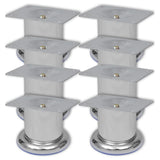 Round Sofa Legs 8 pcs Chrome 60 mm