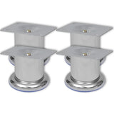 Round Sofa Legs 8 pcs Chrome 60 mm - Front View
