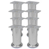 Round Sofa Legs 8 pcs Chrome 120 mm