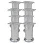 Round Sofa Legs 8 pcs Chrome 120 mm