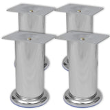 Round Sofa Legs 8 pcs Chrome 120 mm - Front View