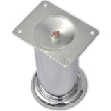 Round Sofa Legs 8 pcs Chrome 120 mm - Side View