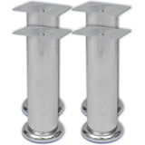 Round Sofa Legs 8 pcs Chrome 180 mm - Front View