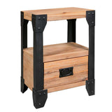 Nightstands 2 pcs Solid Acacia Wood Steel 40x30x54 cm